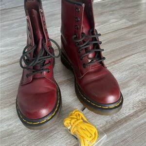 Dr. Martens Red Leather Boots